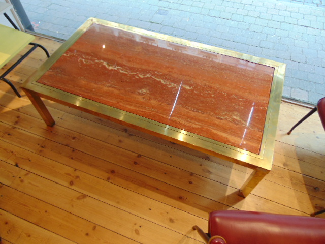 fu 081 table basse marbre du Bresil laiton 1970 janssen